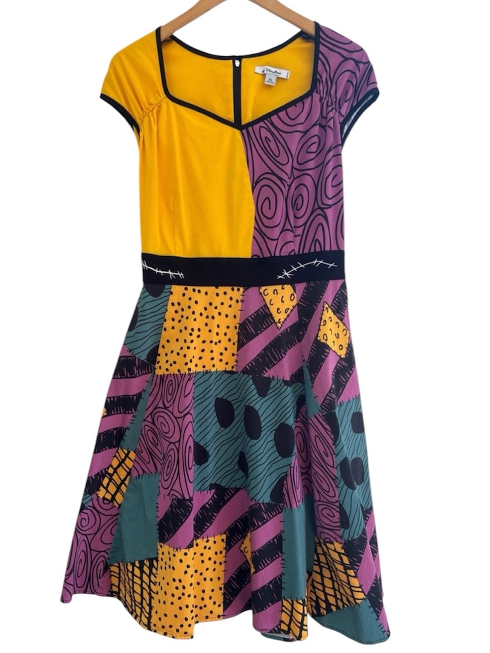 Disney Parks Nightmare Before Christmas Sally Midi Dress Size XL Pockets Costume